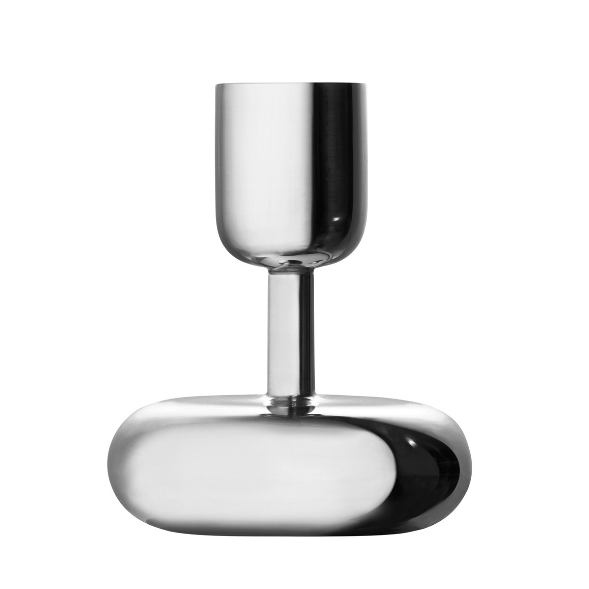 Iittala Nappula candle holder steel small 107 mm | Scandinavian Design | Candle holders | Silver-coloured