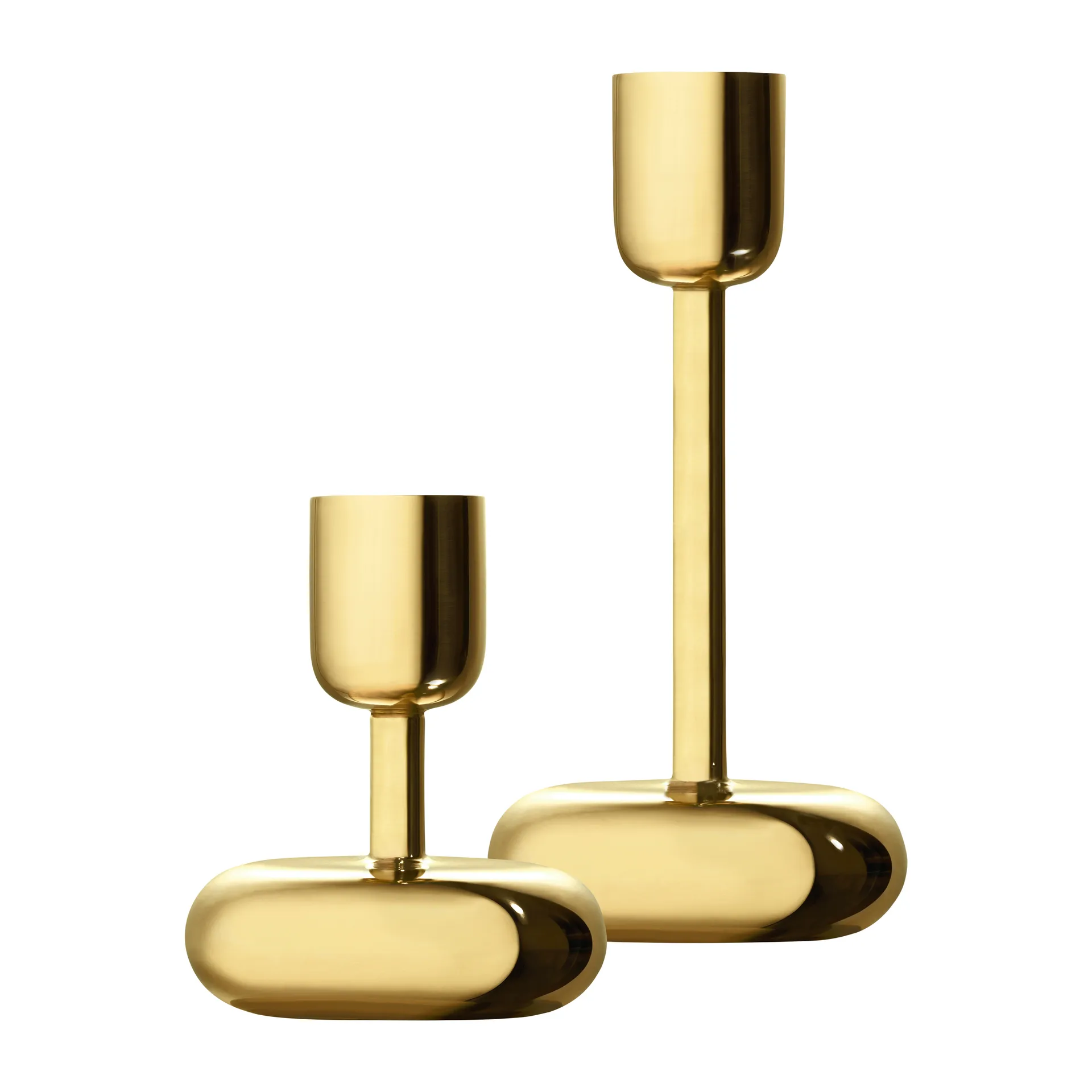 Nappula candle sticks gift set 2 pieces, Brass Iittala