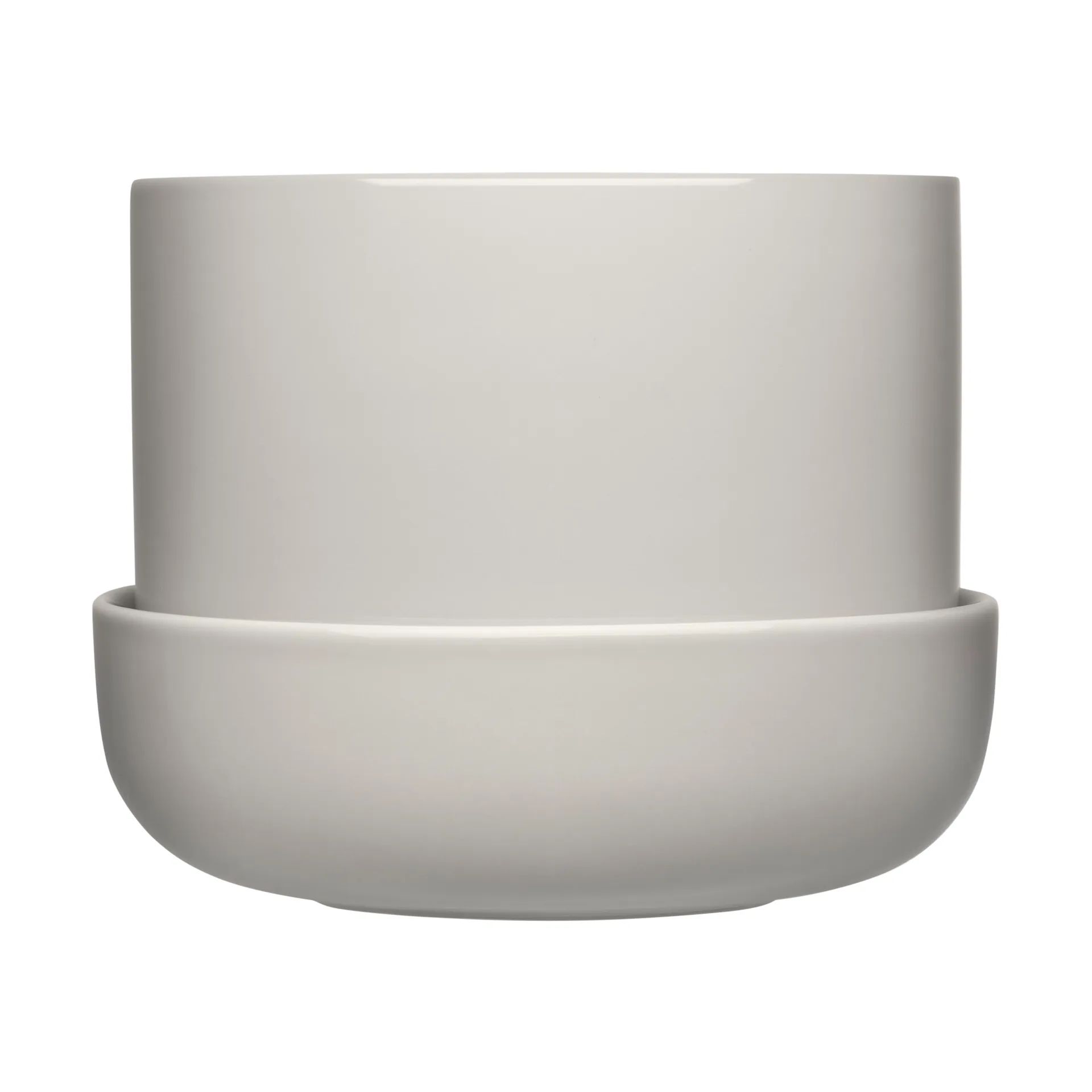 Nappula flower pot with saucer Ø17 cm h13 cm, Light gray Iittala