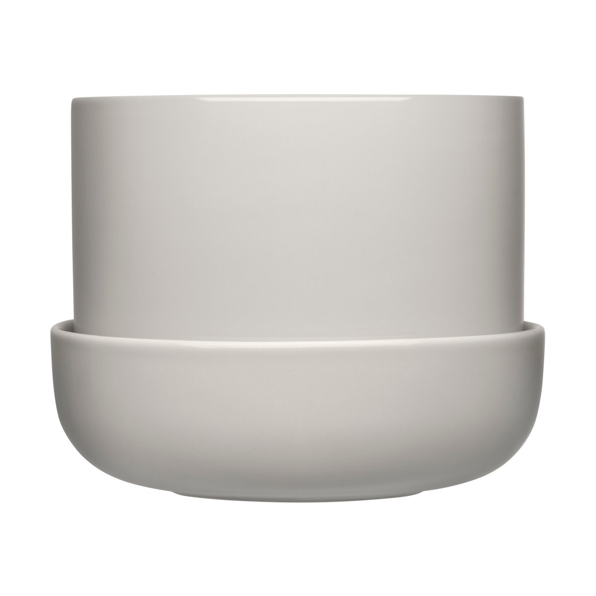 Iittala Nappula flower pot with saucer Ø17 cm h13 cm Light gray