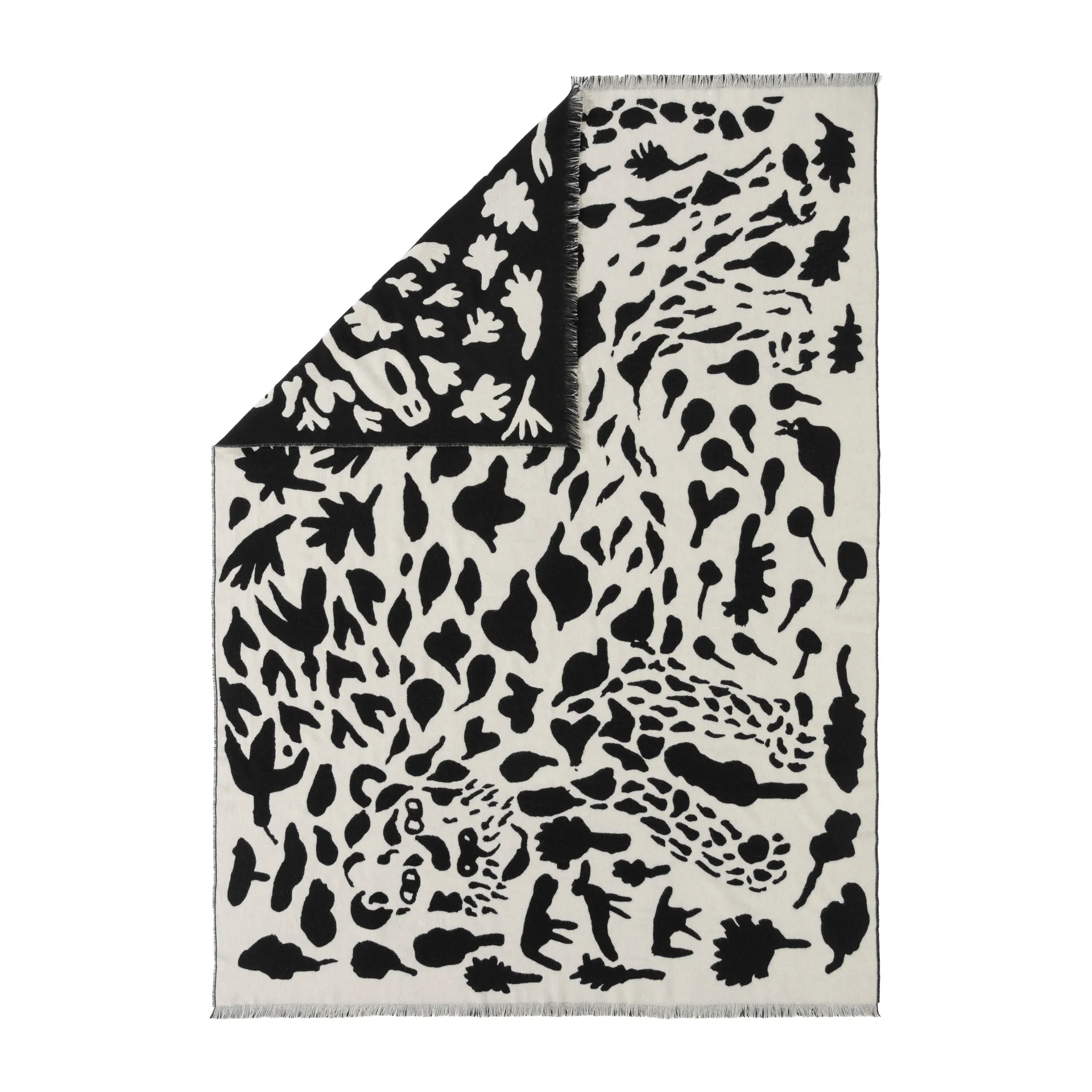 Oiva Toikka Cheetah wool throw 130x180 cm, Black-white Iittala