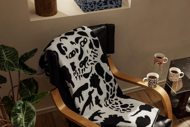 Oiva Toikka Cheetah wool throw 130x180 cm - Black-white - Iittala