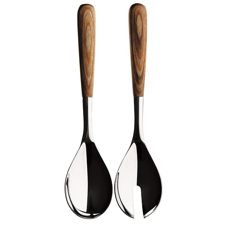 Piano serving cutlery 2 pieces - stainless steel-wood - Iittala
