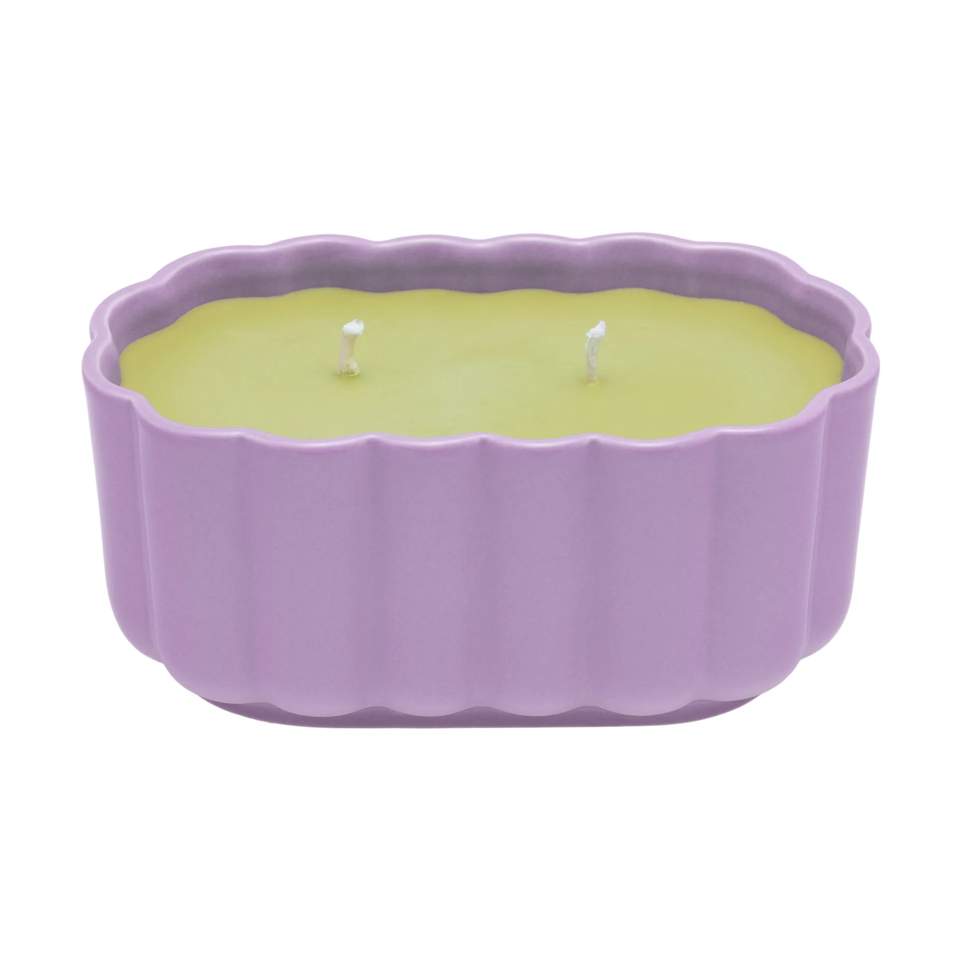 Play candle in ceramic form oval, Purple-olive Iittala
