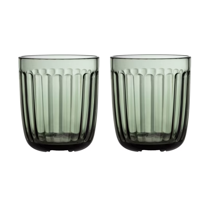Iittala Raami drinks glass 26 cl 2-pack Pine green | Scandinavian Design | Drinking glasses & tumblers | Green