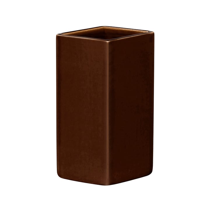 Ruutu ceramic vase 180 mm - brown - Iittala