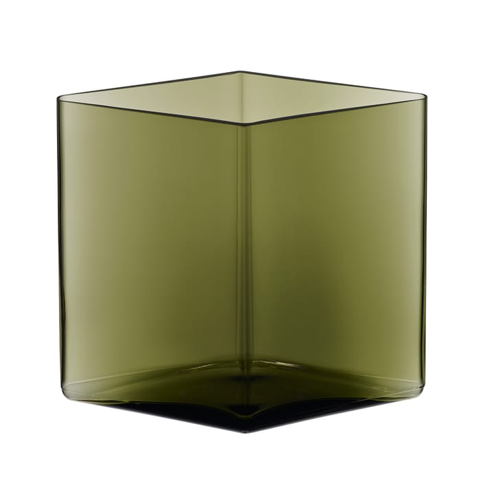 Ruutu vase 20.5x18 cm - moss green - Iittala