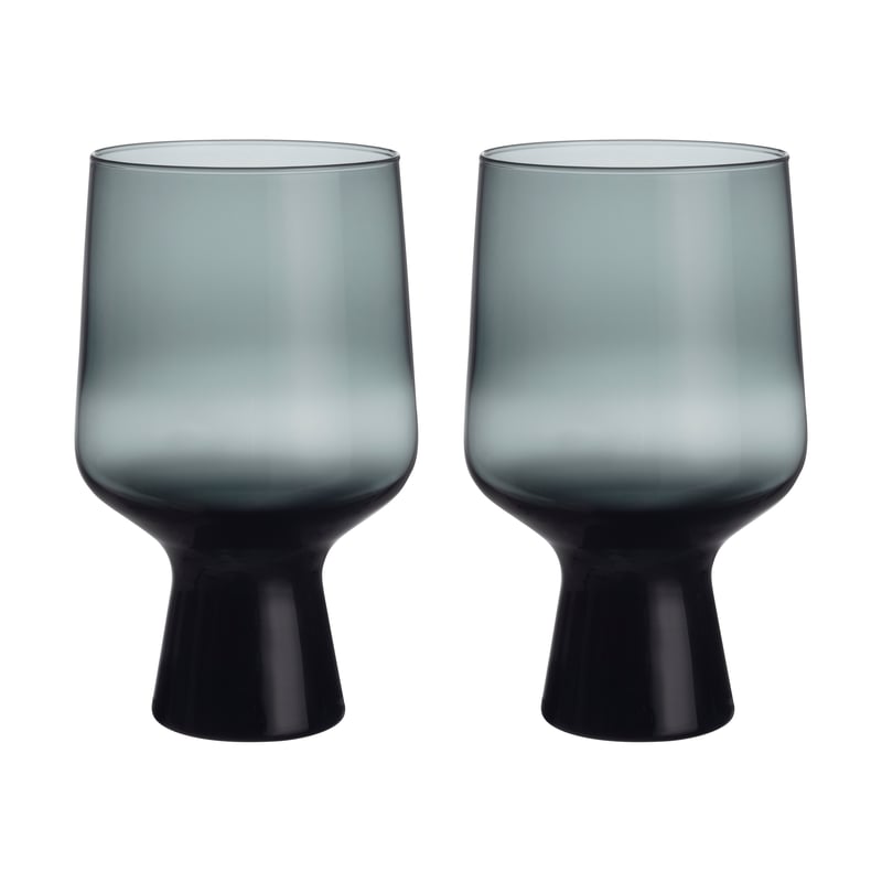 Iittala Solare glass on foot 40 cl 2-pack Steel gray