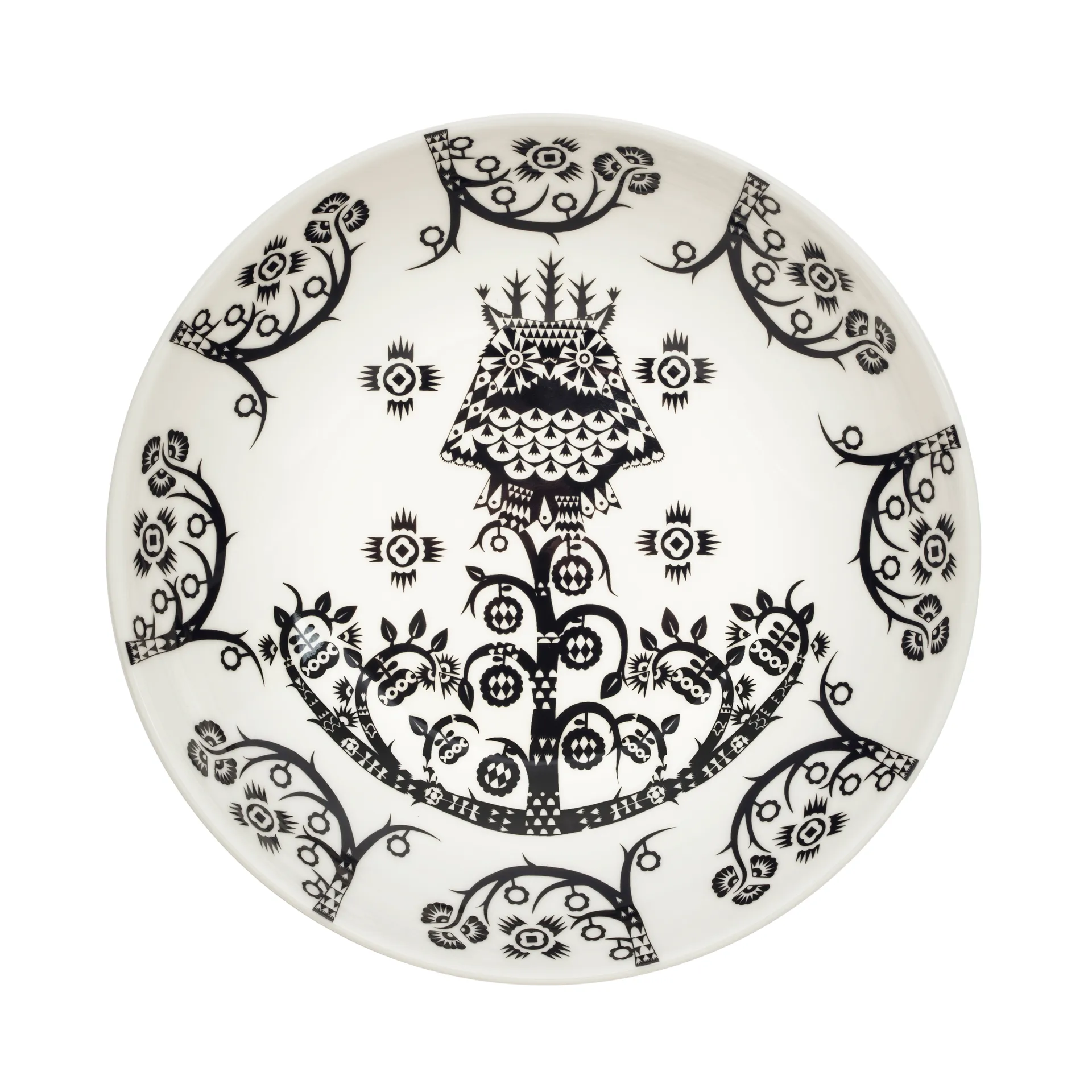 Taika deep plate 20 cm, black pattern Iittala