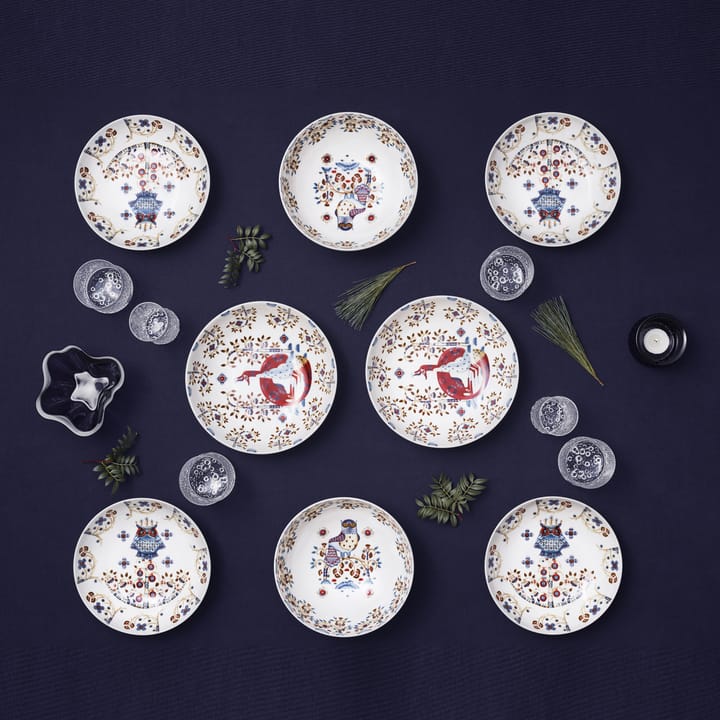 Taika deep plate 22 cm, white pattern Iittala