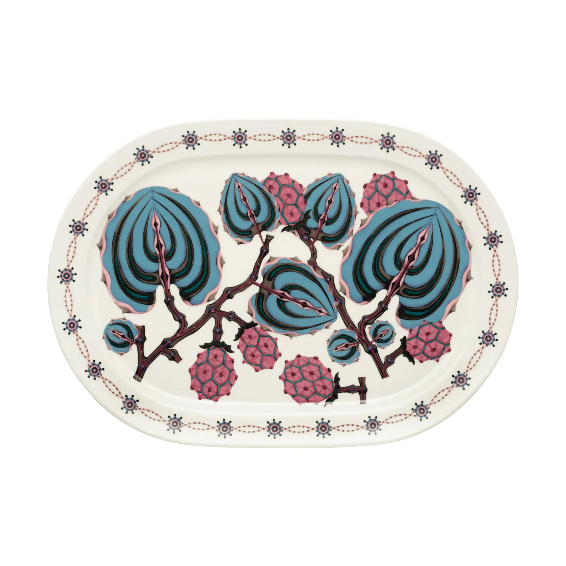 Taika Sato serving plate oval 41 cm, White-multi coloured Iittala