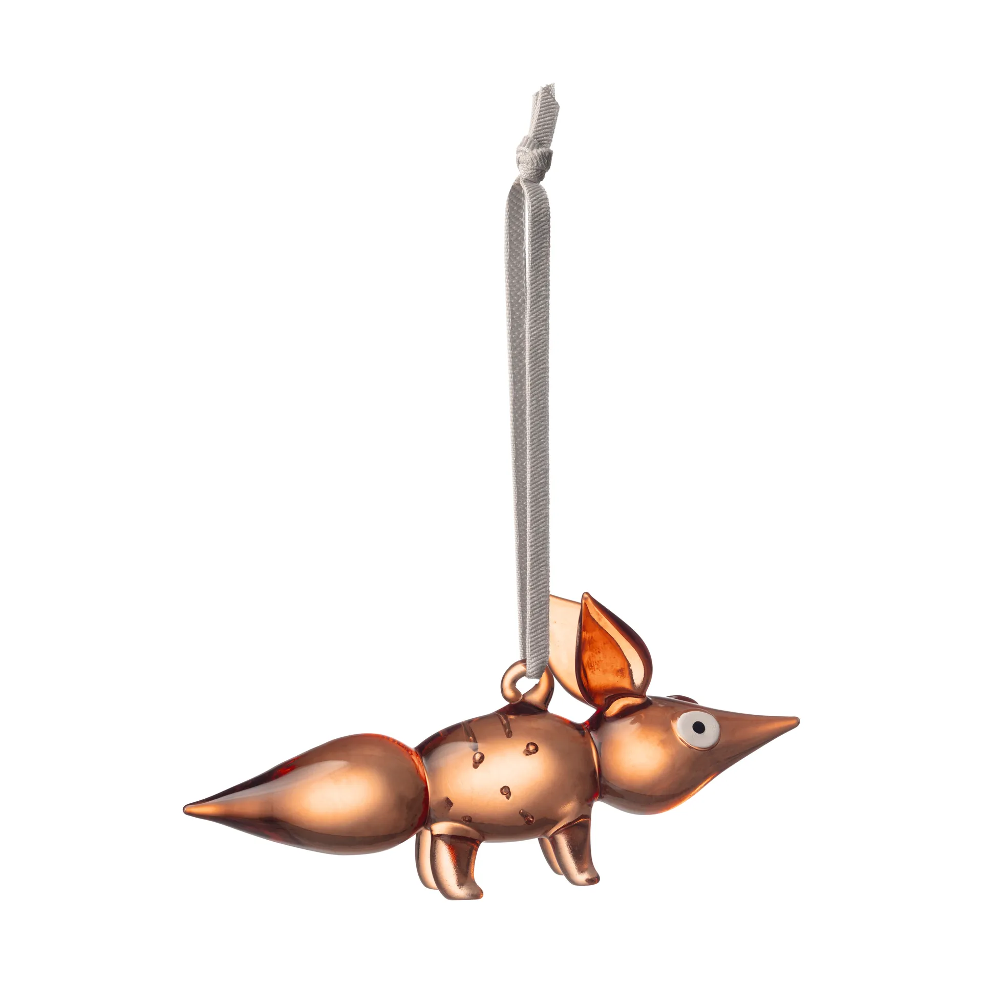 Vulpes glass decoration 11.5 cm, Brown Iittala