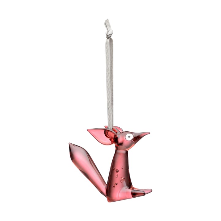 Vulpes glass decoration 8 cm - Cherry - Iittala