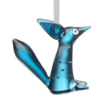 Vulpes glass decoration 8 cm - Steel blue - Iittala