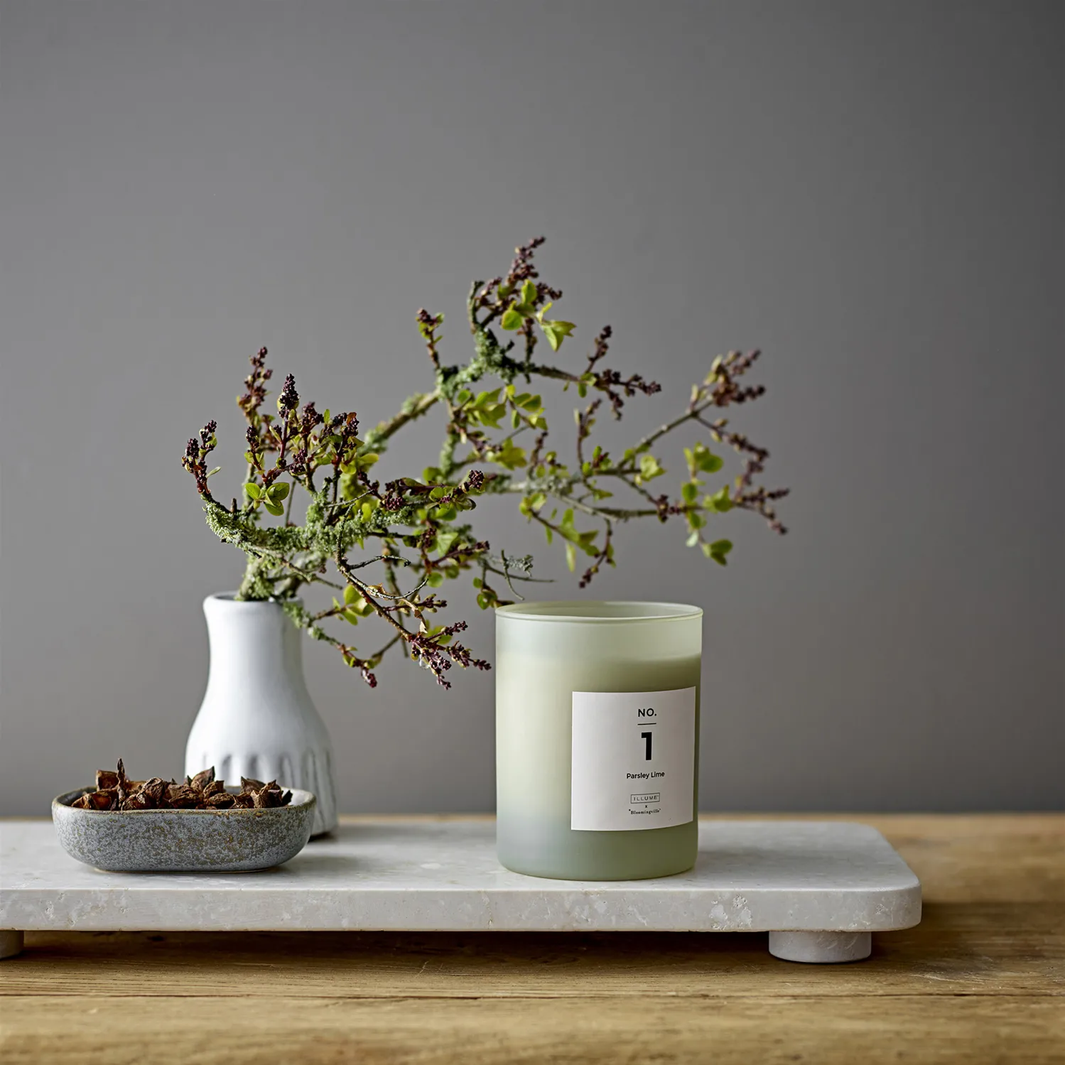 NO. 1 Parsley Lime scented candle, 200 g + giftbox Illume x Bloomingville