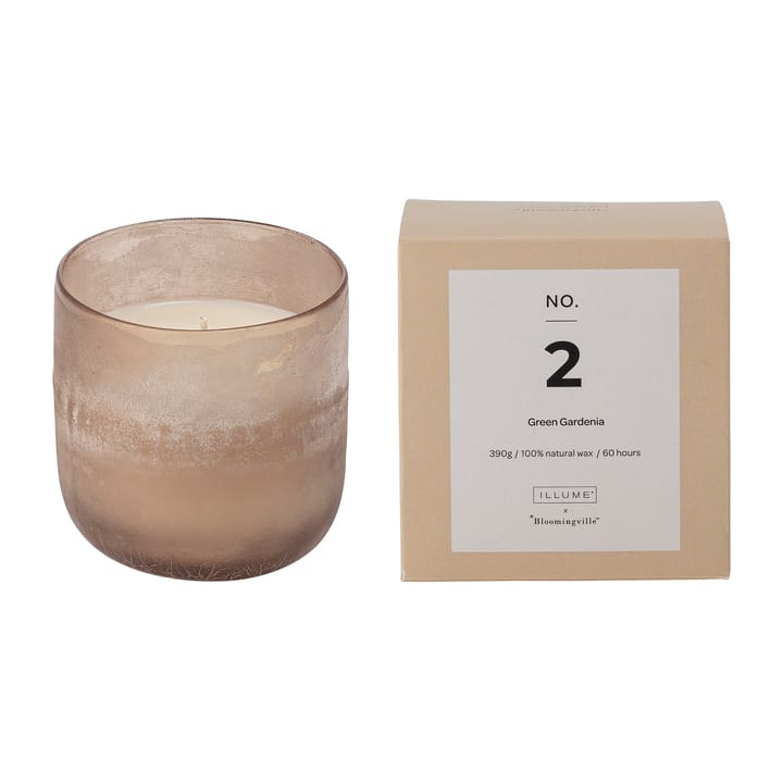 NO. 2 Green Gardenia scented candle - 390 g + Giftbox - Illume x Bloomingville