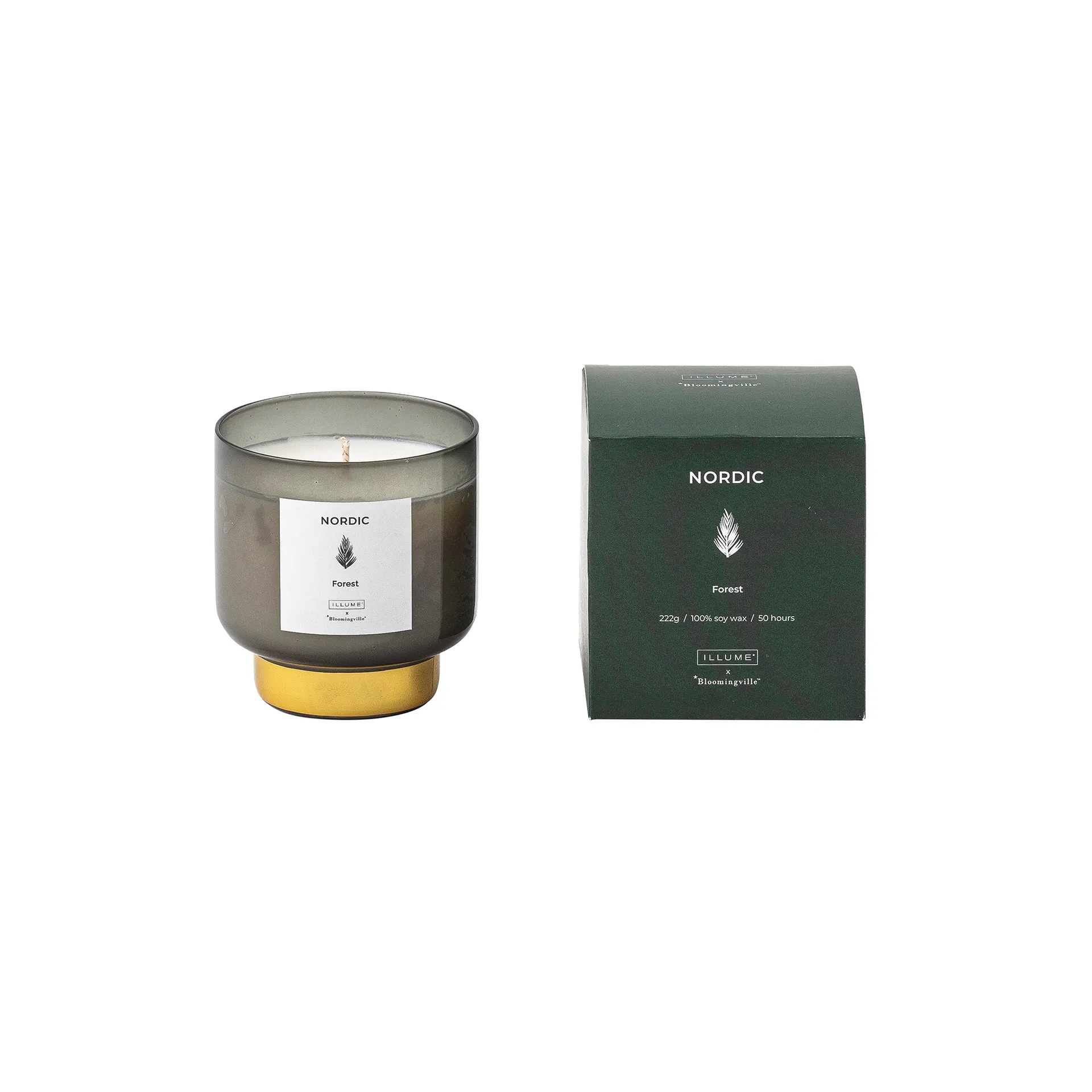 Nordic Forest scented candle, 222 g Illume x Bloomingville