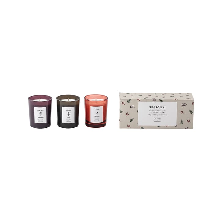 SEASONAL scented candle 3-pack - 75 g - Illume x Bloomingville