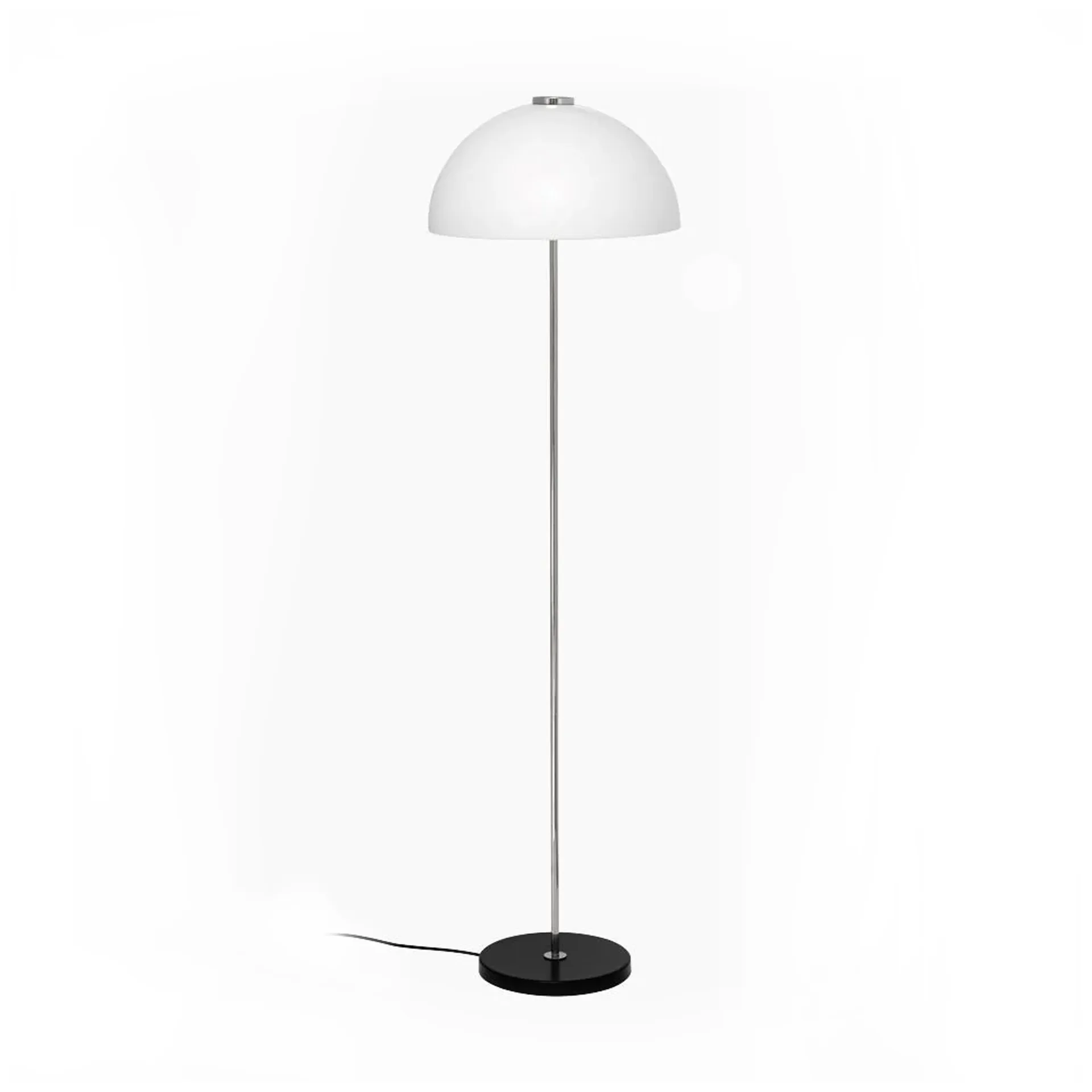 Kupoli floor lamp, Black-metal details-white shade Innolux