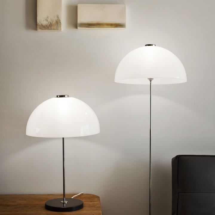 Kupoli floor lamp, White-brass details-white shade Innolux