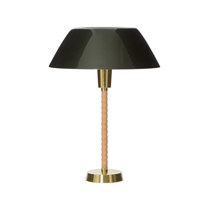 Senator table lamp - Green, stand in leather and brass - Innolux