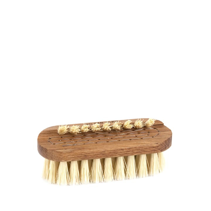 Iris Lovisa nail brush - Oiled oak, large, white fibre - Iris Hantverk