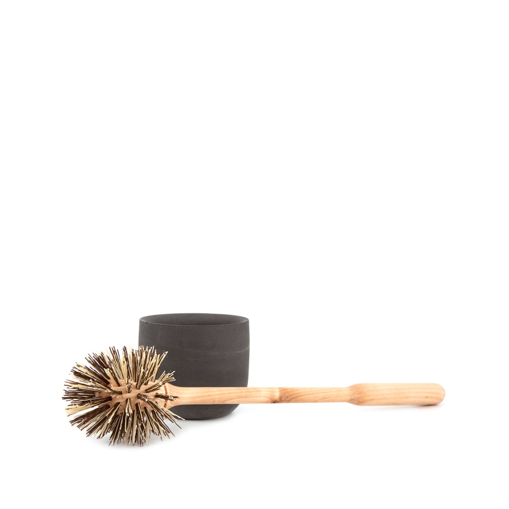 Iris Hantverk Iris toilet brush Oiled birch, dark grey concrete cup