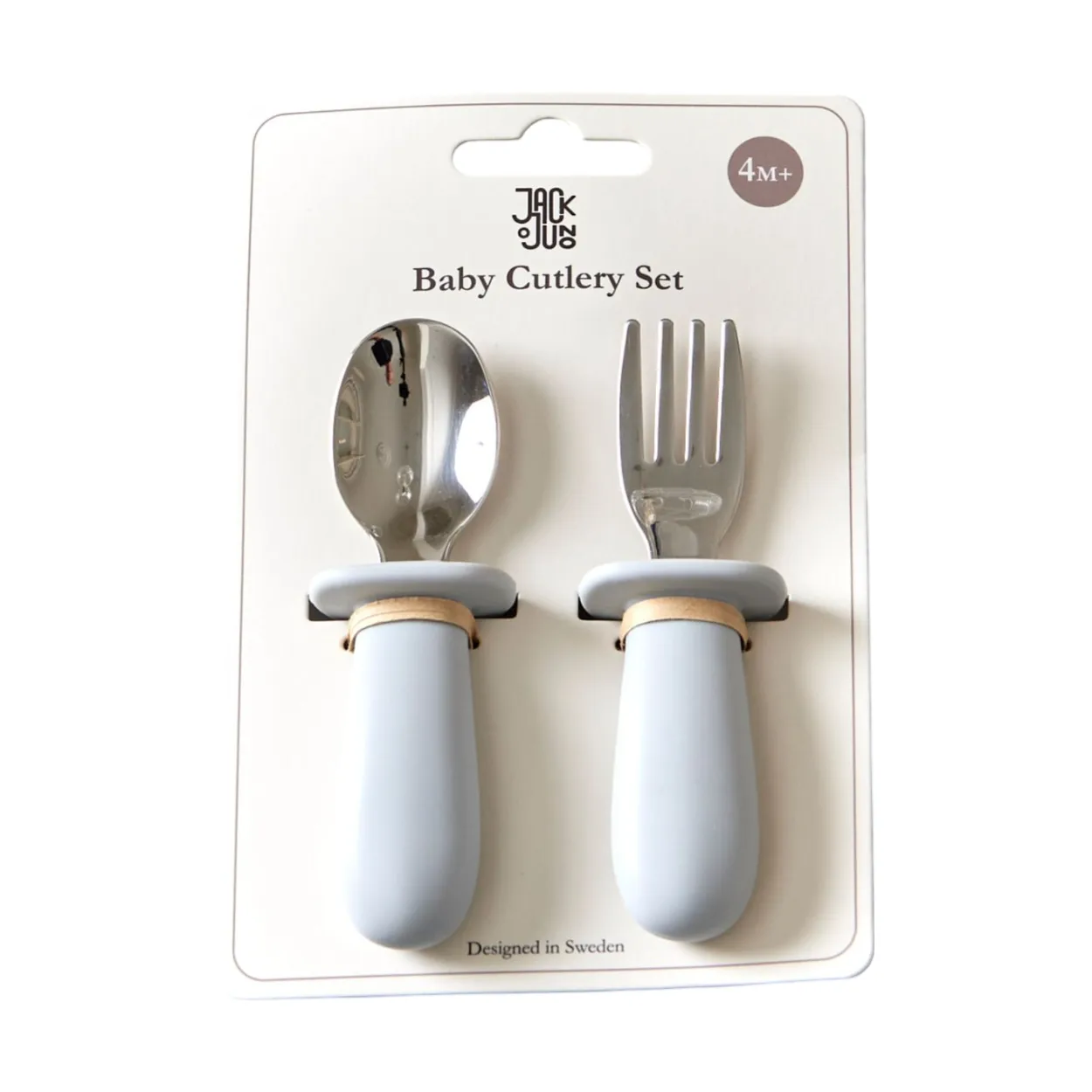 Jack o Juno Baby cutlery set 2 pieces Glacier grey | Scandinavian Design | Cutlery sets | Grey