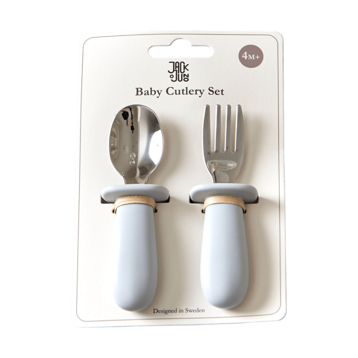 Jack o Juno Baby cutlery set 2 pieces Glacier grey | Scandinavian Design | Cutlery sets | Grey