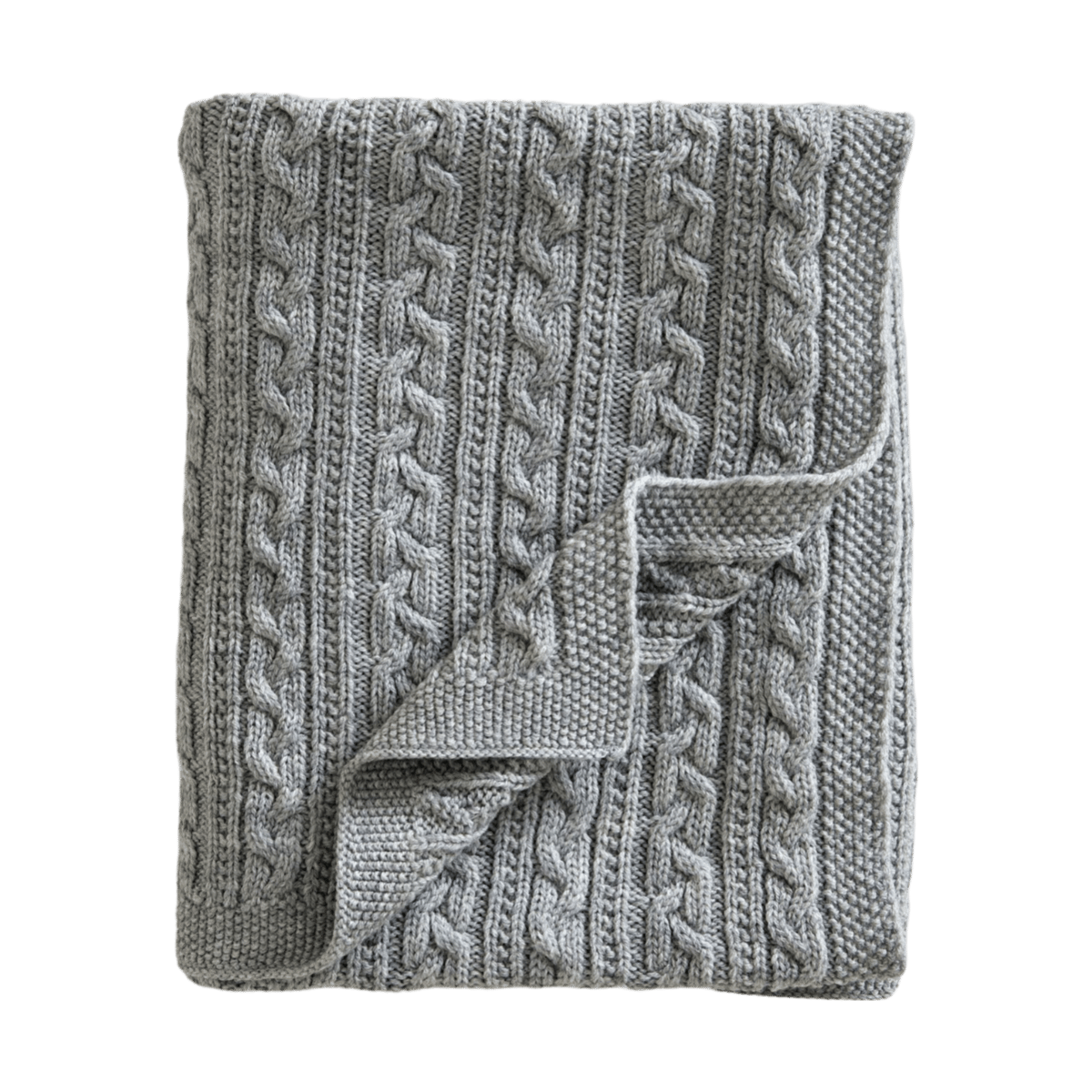 Jack o Juno Knitted merino wool baby blanket 80x100 cm Light grey