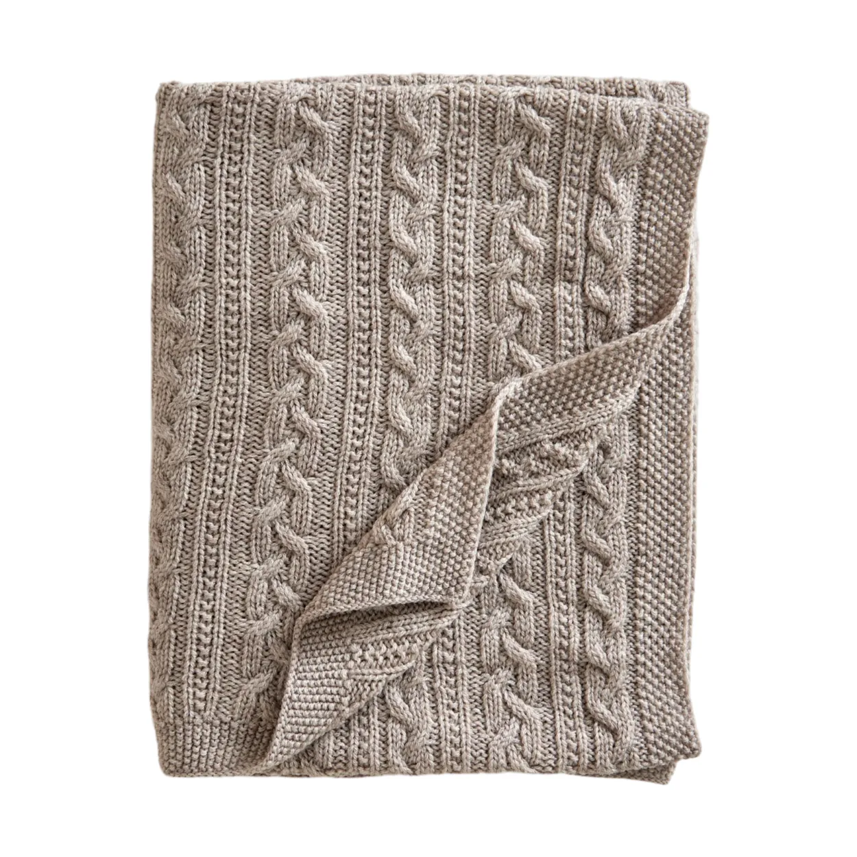Jack o Juno Knitted merino wool baby blanket 80x100 cm Oatmeal