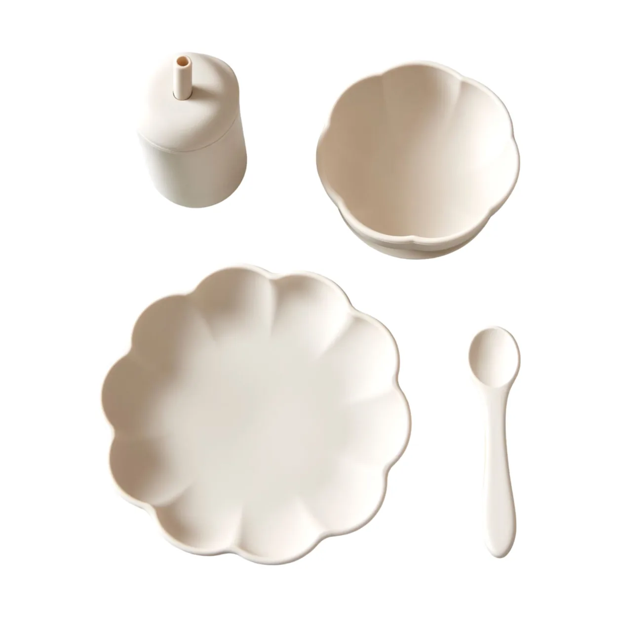 Jack o Juno Little Poppy children's dinner set 4 pieces Cream