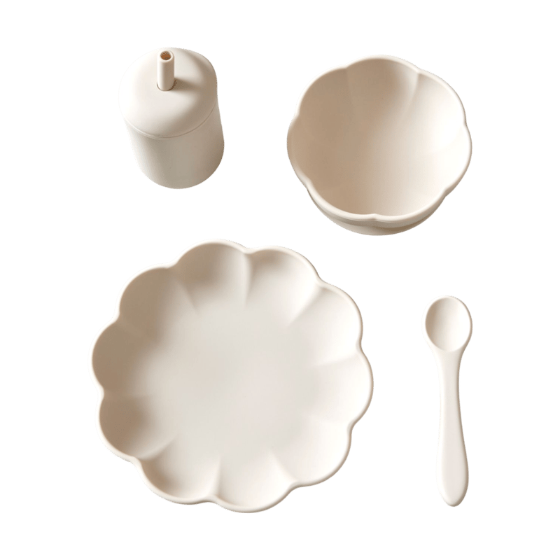 Jack o Juno Little Poppy children"s dinner set 4 pieces Cream