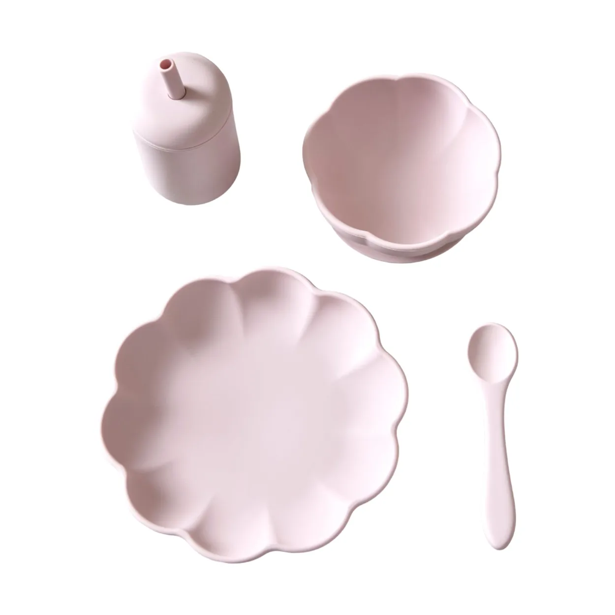 Jack o Juno Little Poppy children's dinner set 4 pieces Light pink