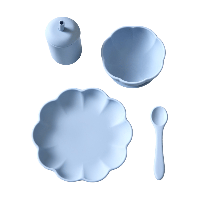 Jack o Juno Little Poppy children"s dinner set 4 pieces Pale blue
