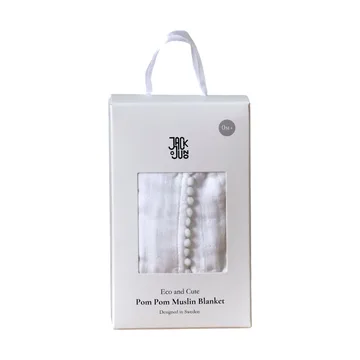 Pom Pom muslin blanket 120x120 cm - Pearl - Jack o Juno