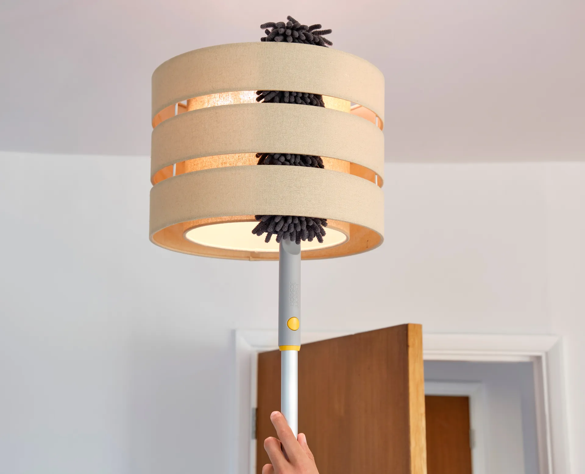 Cleantech 3-in-1 duster with plastic rail, Light Stone Joseph Joseph