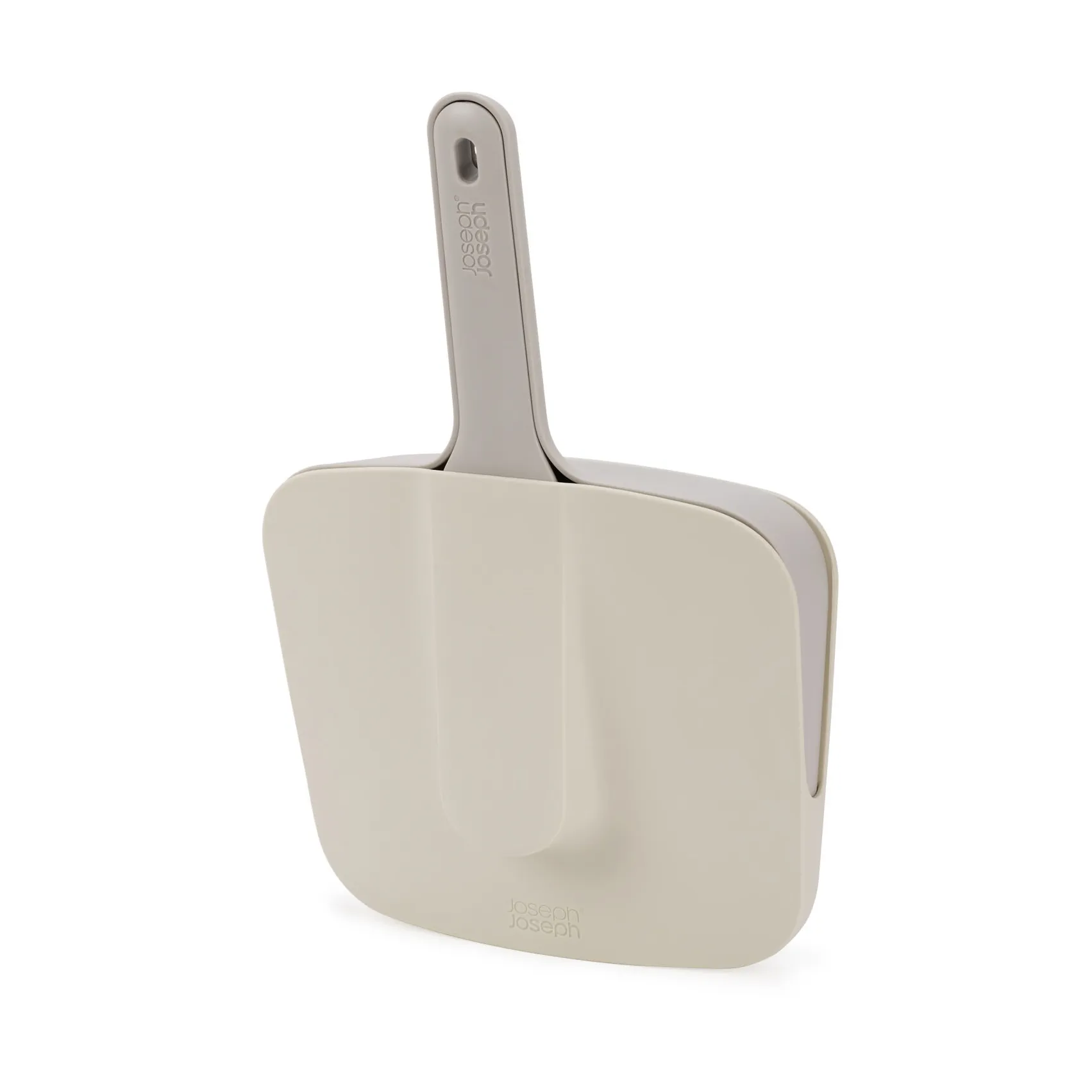 Cleantech wall-mounted dustpan brush with shovel, Stone Joseph Joseph