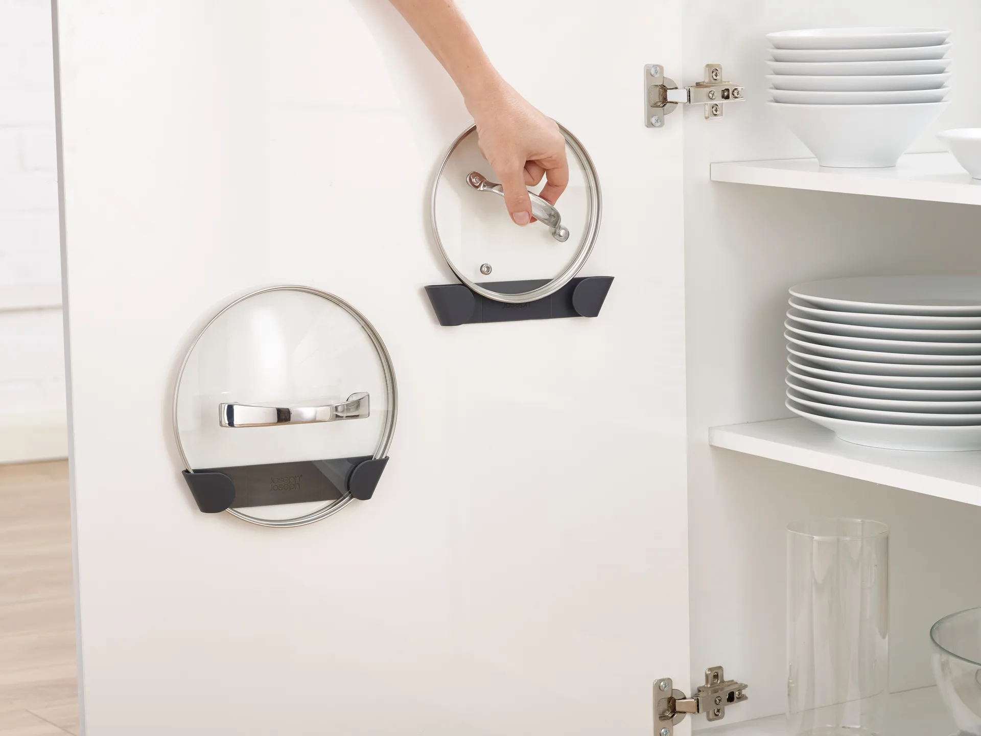 Cupboardstore rack for lids 4 pcs, Grey Joseph Joseph