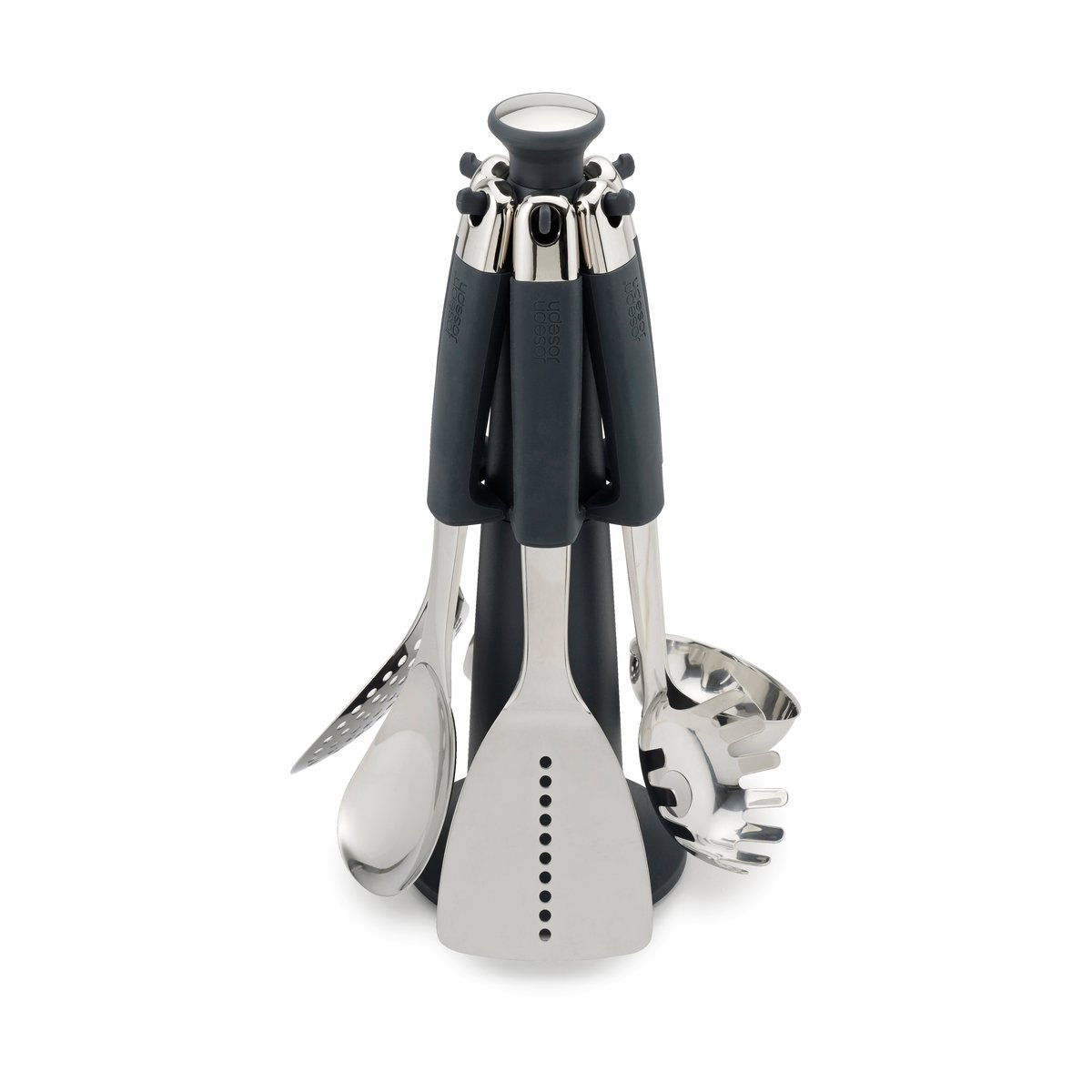 Joseph Joseph Elevate carousel tool holder Steel | Scandinavian Design | Storage jars | Silver-coloured