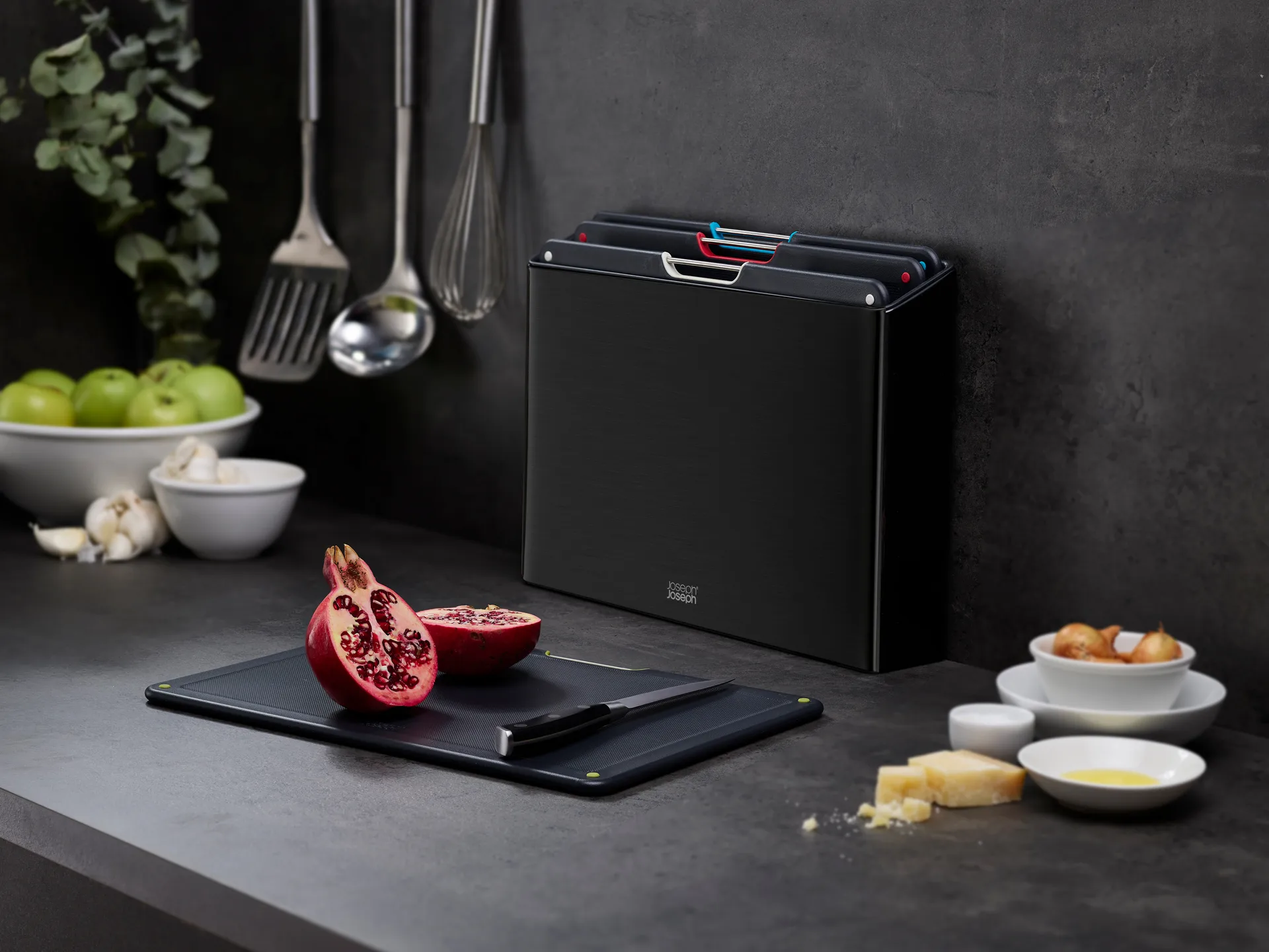 Folio steel cutting board 4 pieces, Black Joseph Joseph