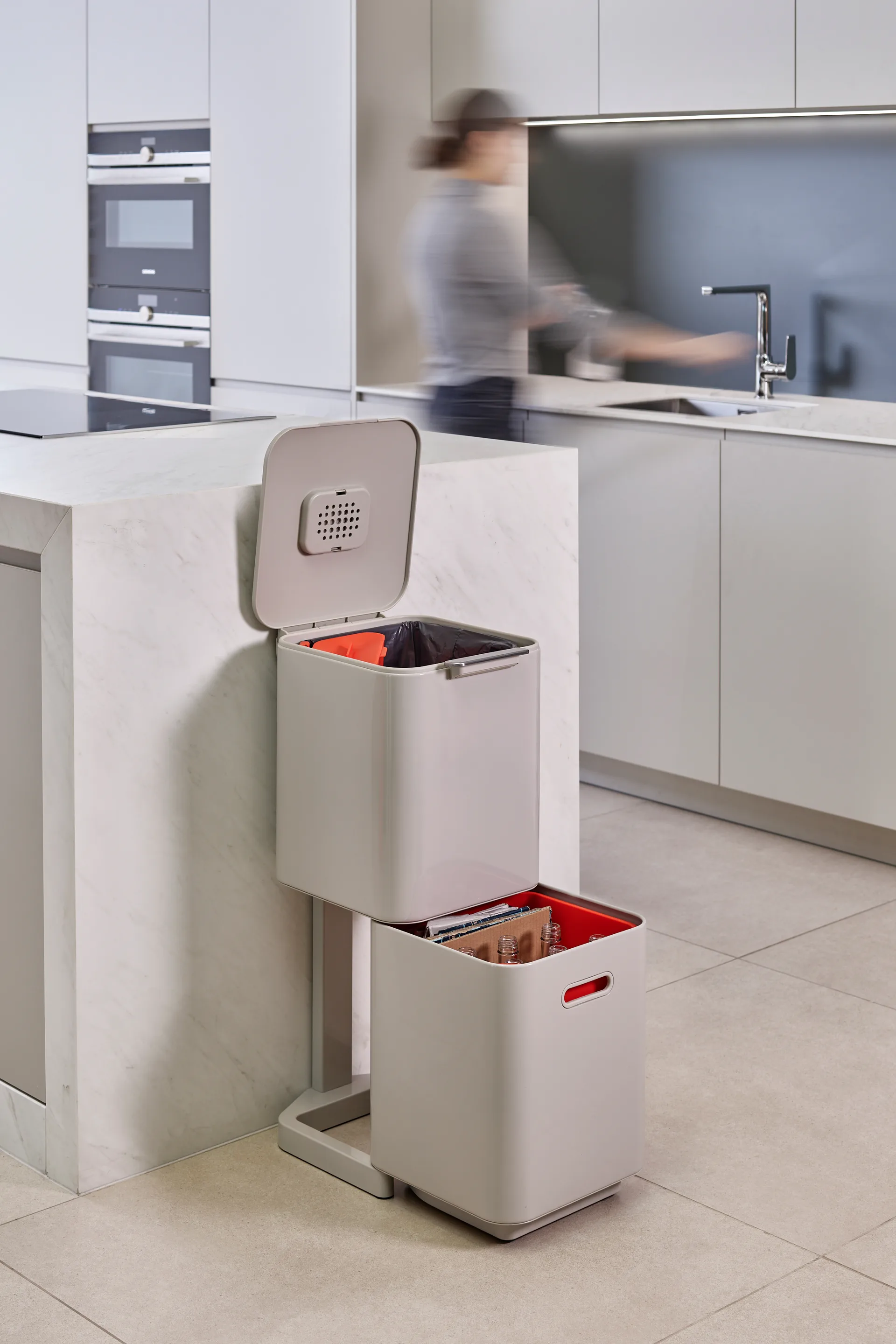 Joseph Joseph Totem Compact trash bin 40 L, Stone Joseph Joseph