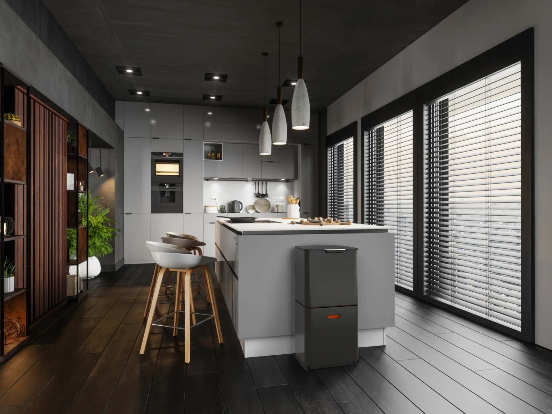 Joseph Joseph Totem Max trash bin 60 L, Carbon black Joseph Joseph