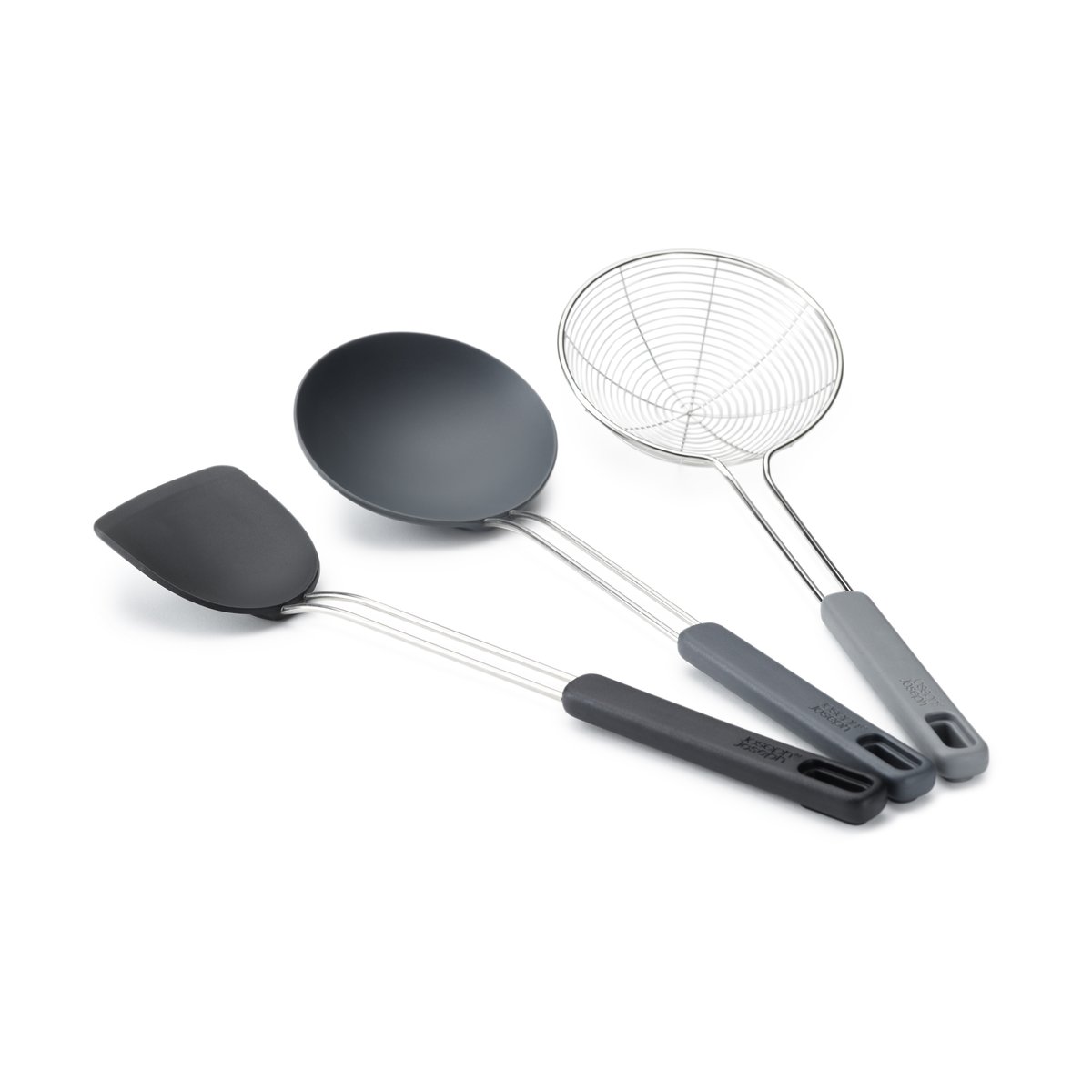 Joseph Joseph Nest Fusion Wok Set 3 Pieces Black | Scandinavian Design | Spoons, scoops & ladles | Black