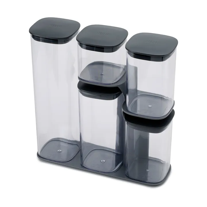 Podium storage jar 5 pieces - Grey - Joseph Joseph