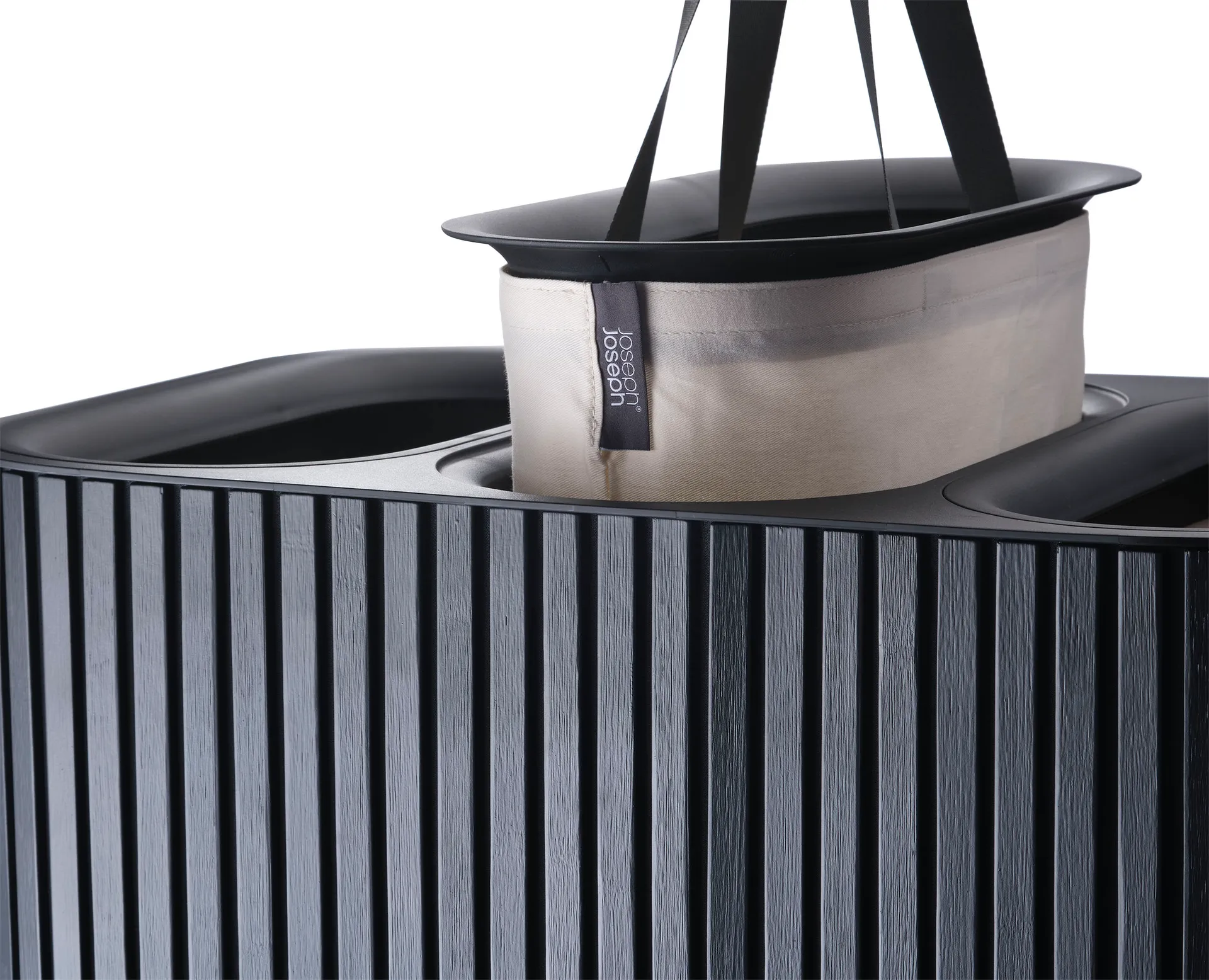 Tota Trio Luxe laundry basket 90 L, Black Joseph Joseph