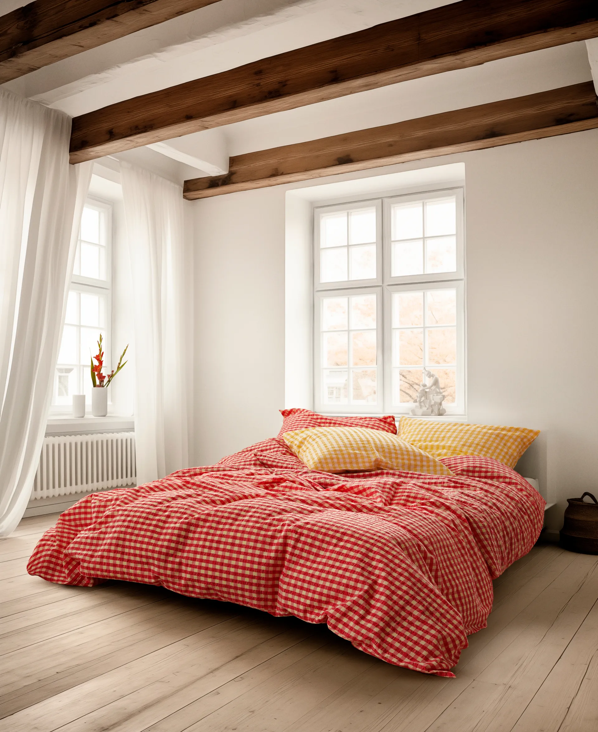 Bæk&Bølge bed set 150x210 cm, Red-yellow Juna