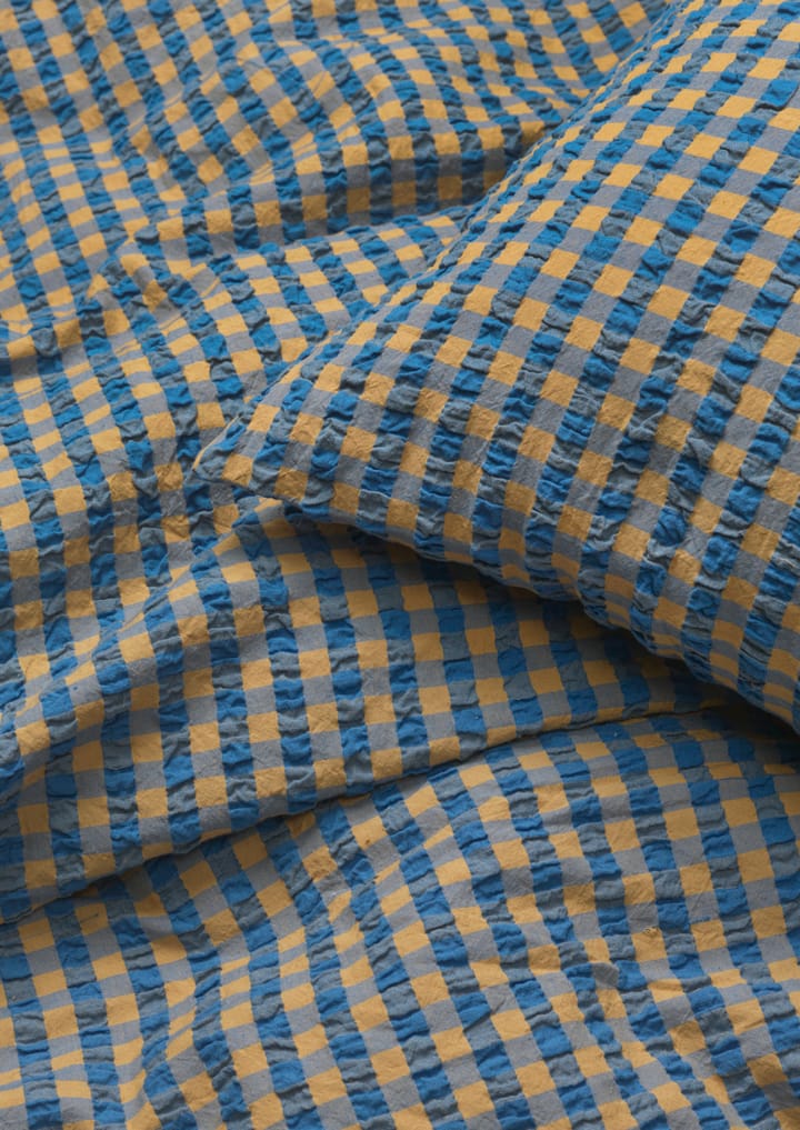 Bæk&Bølge bed set 220x220 cm, Blue ochre Juna