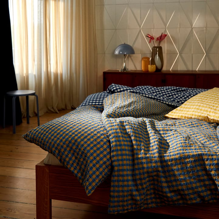 Bæk&Bølge bed set 220x220 cm, Blue ochre Juna