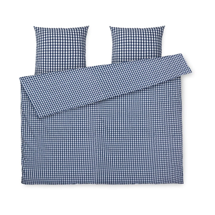 Bæk&Bølge bed set 220x220 cm - Dark blue-white - Juna